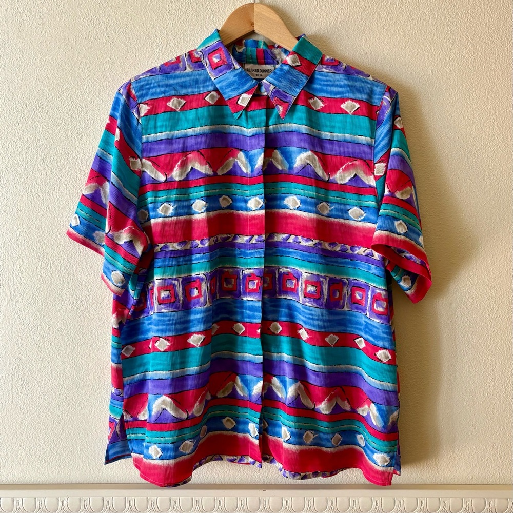 Vintage 90s Alfred Dunner boxy button down top